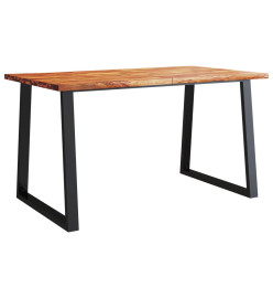 Ensemble à manger 3 pcs avec bord vivant bois massif d'acacia