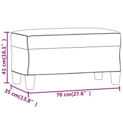 Banc Gris 70x35x41 cm Similicuir