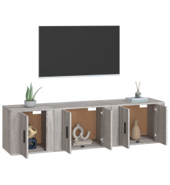 Ensemble de meubles TV 3 pcs Sonoma gris Bois d'ingénierie