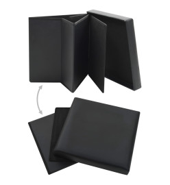 Tabourets de rangement pliables lot de 2 noir similicuir