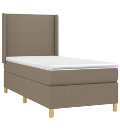 Sommier tapissier avec matelas et LED Taupe 90x190 cm Tissu