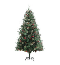 Sapin de Noël avec pommes de pin Vert 195 cm PVC et PE