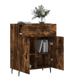 Buffet chêne fumé 69,5x34x90 cm bois d'ingénierie