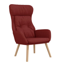 Chaise de relaxation avec repose-pied Rouge bordeaux Tissu