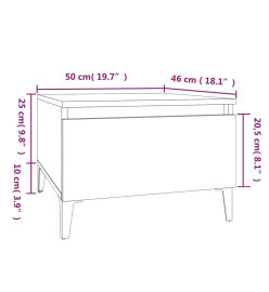 Table d'appoint Sonoma gris 50x46x35 cm Bois d'ingénierie