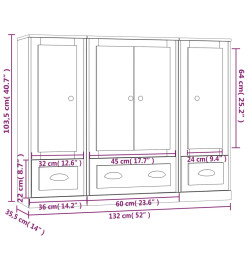 Buffets 3 pcs blanc bois d'ingénierie