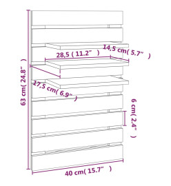 Étagères de chevet murales 2 pcs Blanc Bois de pin massif