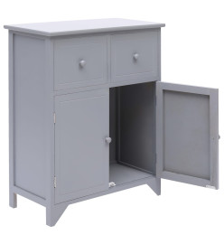 Armoire latérale Gris 60x30x75 cm Bois de Paulownia