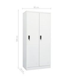 Garde-robe Blanc 80x50x180 cm Acier