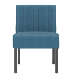 Fauteuil sans accoudoirs bleu velours