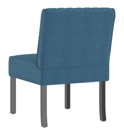 Fauteuil sans accoudoirs bleu velours