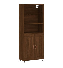 Buffet haut Chêne marron 69,5x34x180 cm Bois d'ingénierie