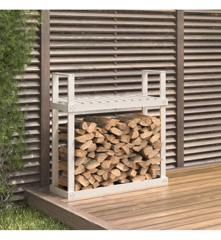 Support pour bois de chauffage Blanc 110x35x108,5cm Bois de pin