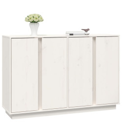 Buffet Blanc 120x35x80 cm Bois massif de pin