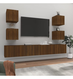 Ensemble de meubles TV 6 pcs Chêne marron Bois d'ingénierie