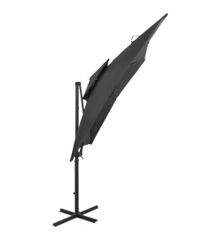 Parasol déporté à double toit 250x250 cm Anthracite