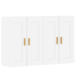 Armoires murales 2 pcs blanc bois d'ingénierie