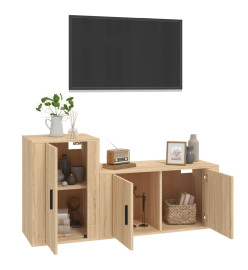 Ensemble de meubles TV 2 pcs chêne sonoma bois d'ingénierie