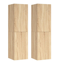 Meubles TV 2 pcs Chêne sonoma 30,5x30x110 cm Aggloméré