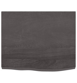 Étagère murale gris foncé 60x50x4 cm bois chêne massif traité