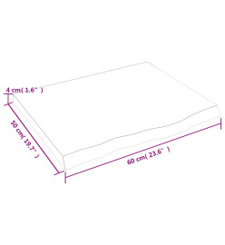 Étagère murale gris foncé 60x50x4 cm bois chêne massif traité