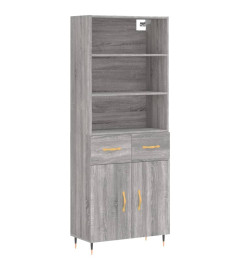 Buffet haut Sonoma gris 69,5x34x180 cm Bois d'ingénierie