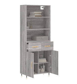 Buffet haut Sonoma gris 69,5x34x180 cm Bois d'ingénierie