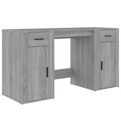 Bureau avec armoire sonoma gris bois d'ingénierie