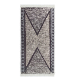 Tapis Noir et gris 100x200 cm Coton