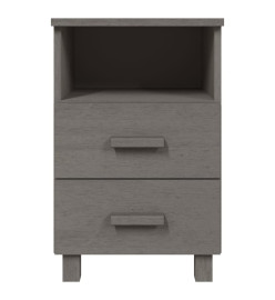 Table de chevet HAMAR Gris clair 40x35x62 cm Bois de pin massif