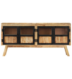 Buffet marron et noir 160x30x76 cm bois massif de manguier