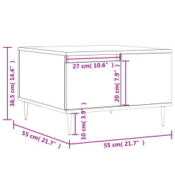 Table basse noir 55x55x36,5 cm bois d'ingénierie