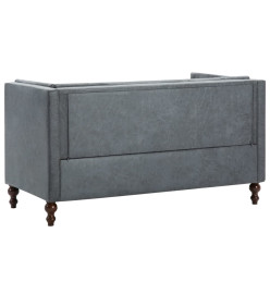 Canapé Chesterfield à 2 places Revêtement en tissu Gris