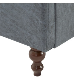 Canapé Chesterfield à 2 places Revêtement en tissu Gris