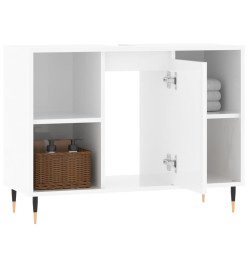 Armoire de salle de bain blanc brillant 80x33x60 cm