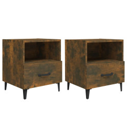 Tables de chevet 2 pcs Chêne fumé Bois d'ingénierie