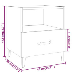 Tables de chevet 2 pcs Chêne fumé Bois d'ingénierie