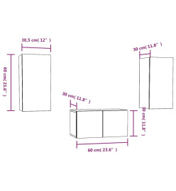 Ensemble de meubles TV 3 pcs Sonoma gris Bois d'ingénierie