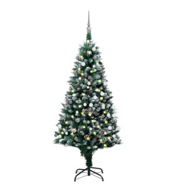 Arbre de Noël artificiel LED et boules et pommes de pin 180 cm