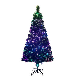 Sapin de Noël artificiel avec support vert 120 cm fibre optique