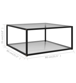 Table basse Transparent 80x80x35 cm Verre trempé