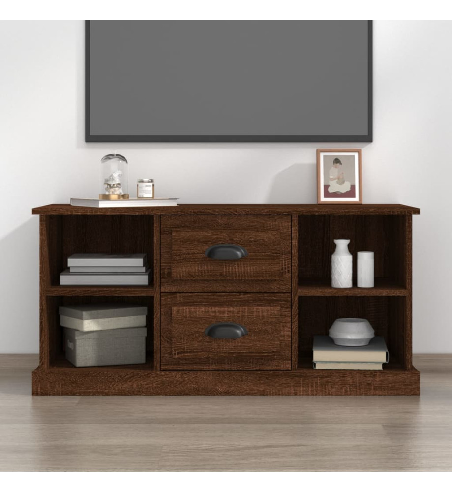 Meuble TV chêne marron 99,5x35,5x48 cm bois d'ingénierie