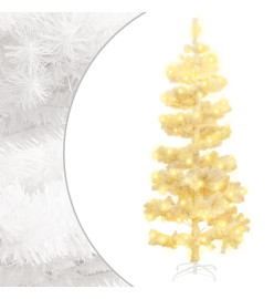 Arbre de Noël hélicoïdal avec support et LED Blanc 150 cm PVC