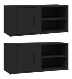 Meubles TV 2 pcs Noir 80x31,5x36 cm Bois d'ingénierie