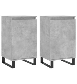 Buffets 2 pcs gris béton 40x35x70 cm bois d'ingénierie