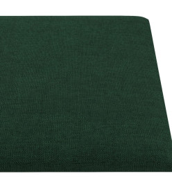 Panneaux muraux 12 pcs Vert foncé 90x15 cm Tissu 1,62 m²