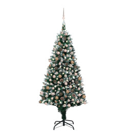 Arbre de Noël artificiel LED et boules et pommes de pin 240 cm