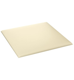 Panneaux muraux 12 pcs Crème 30x30 cm Similicuir 1,08 m²