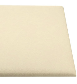 Panneaux muraux 12 pcs Crème 30x30 cm Similicuir 1,08 m²