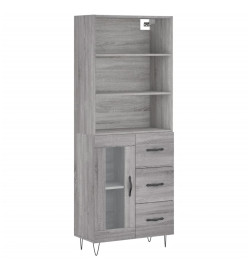 Buffet haut Sonoma gris 69,5x34x180 cm Bois d'ingénierie